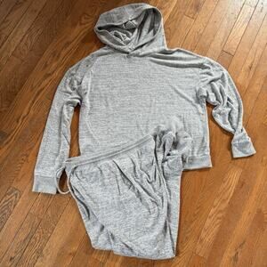 GAP Jogger Set Hoodie Sweatshirt Sz M Tall and Sweatpants S Tall Heather Gray